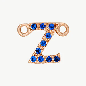 Rose Gold, Blue Sapphire Letter - Image 54