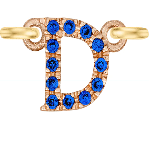 Rose Gold, Blue Sapphire Letter - Image 6