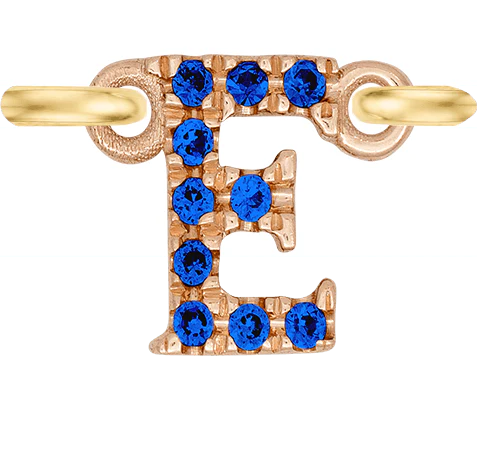 Rose Gold, Blue Sapphire Letter - Image 7