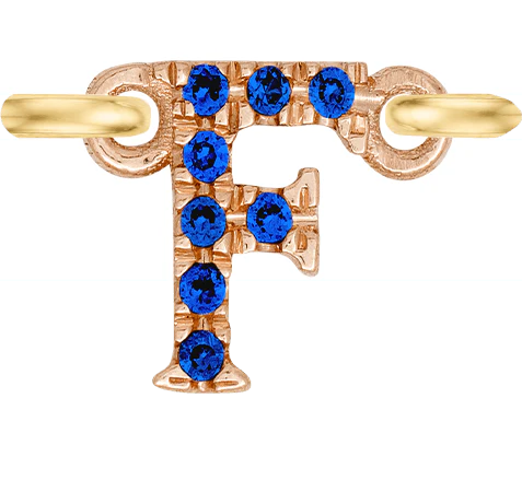 Rose Gold, Blue Sapphire Letter - Image 8