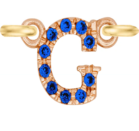 Rose Gold, Blue Sapphire Letter - Image 9