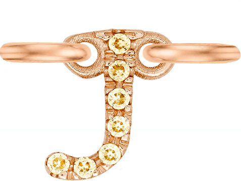 Rose Gold, Yellow Sapphire Letter - Image 12