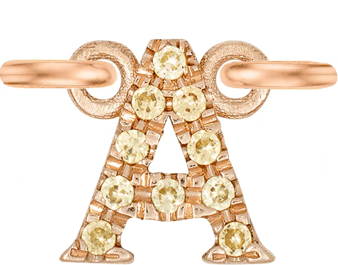 Rose Gold, Yellow Sapphire Letter - Image 3