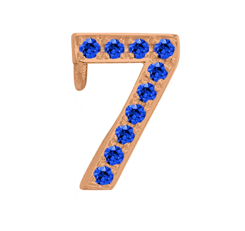 Rose Gold, Blue Sapphire Number Bead - Image 10