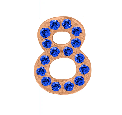 Rose Gold, Blue Sapphire Number Bead - Image 11