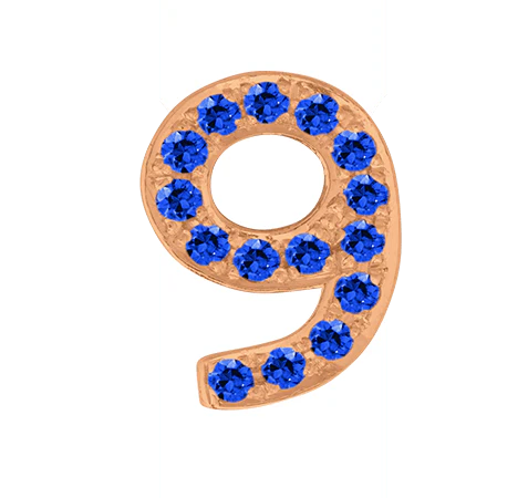 Rose Gold, Blue Sapphire Number Bead - Image 12