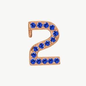 Rose Gold, Blue Sapphire Number Bead - Image 15