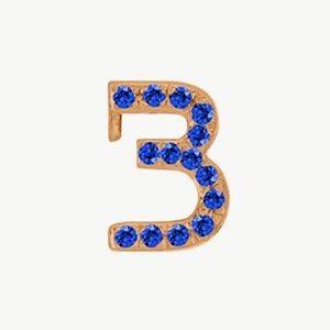 Rose Gold, Blue Sapphire Number Bead - Image 16