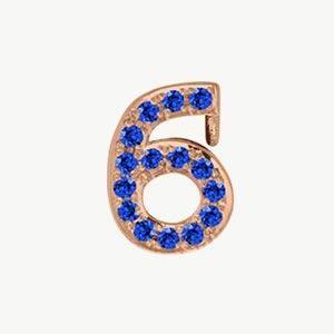 Rose Gold, Blue Sapphire Number Bead - Image 19