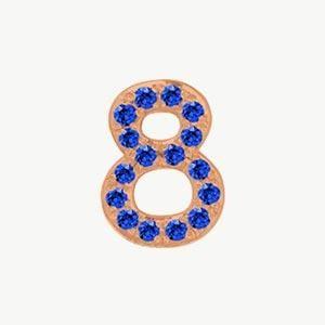 Rose Gold, Blue Sapphire Number Bead - Image 21