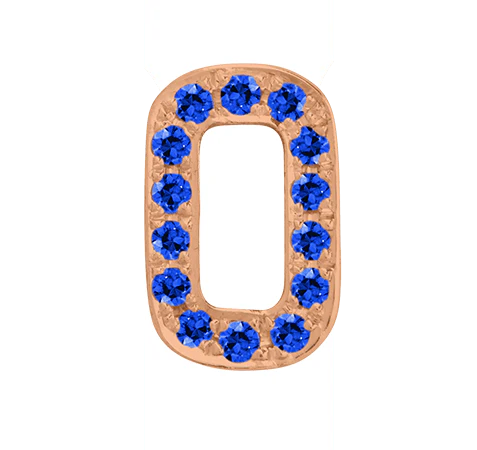 Rose Gold, Blue Sapphire Number Bead - Image 3