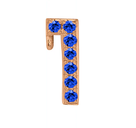 Rose Gold, Blue Sapphire Number Bead - Image 4