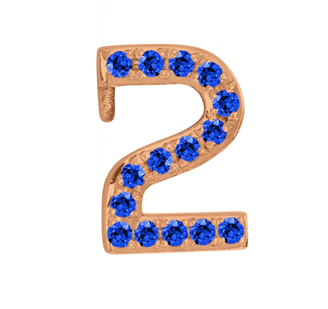 Rose Gold, Blue Sapphire Number Bead - Image 5