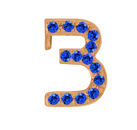 Rose Gold, Blue Sapphire Number Bead - Image 6