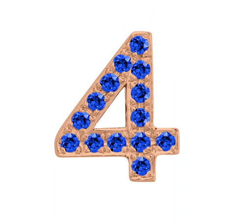 Rose Gold, Blue Sapphire Number Bead - Image 7