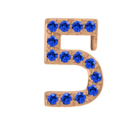 Rose Gold, Blue Sapphire Number Bead - Image 8