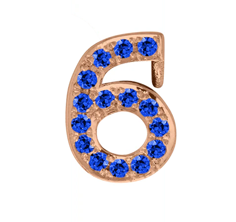 Rose Gold, Blue Sapphire Number Bead - Image 9
