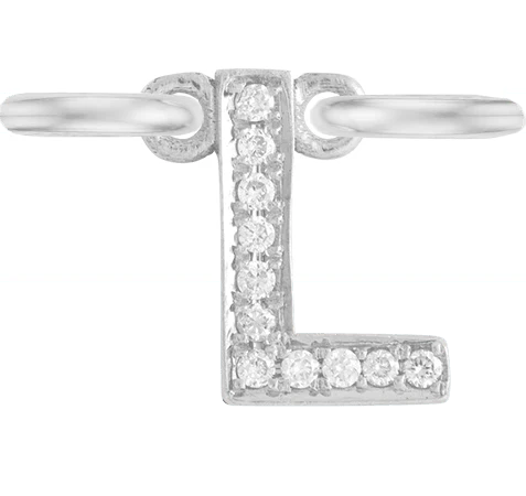 White Gold, White Diamond Letter - Image 14