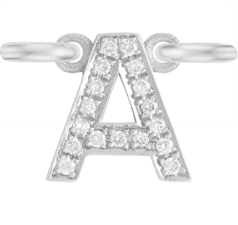 White Gold, White Diamond Letter - Image 3