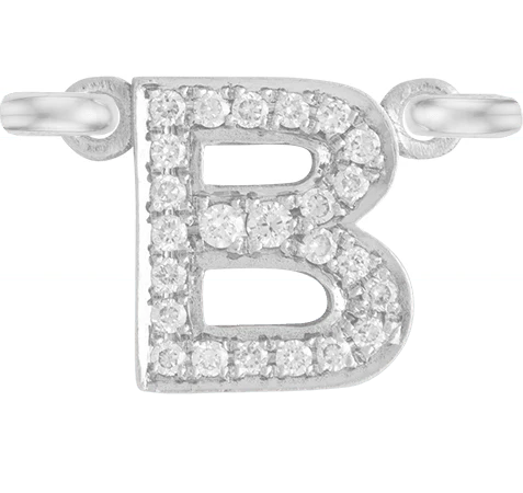 White Gold, White Diamond Letter - Image 4