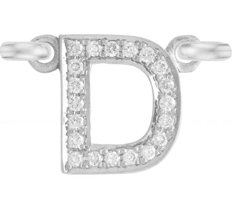 White Gold, White Diamond Letter - Image 6