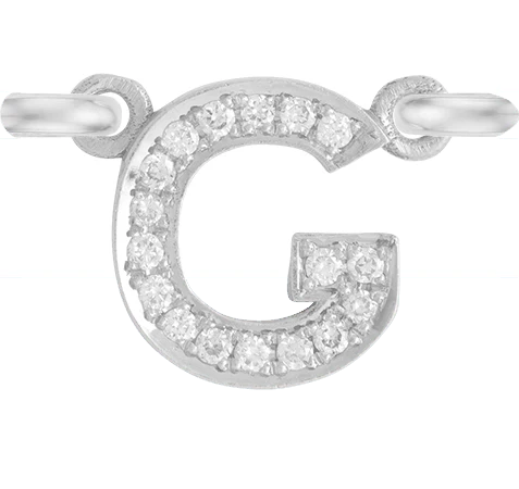 White Gold, White Diamond Letter - Image 9