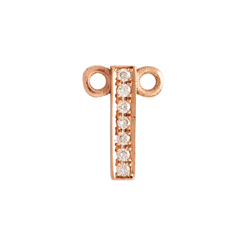 White Diamond + 14k Rose Gold Letter Charm - Image 10