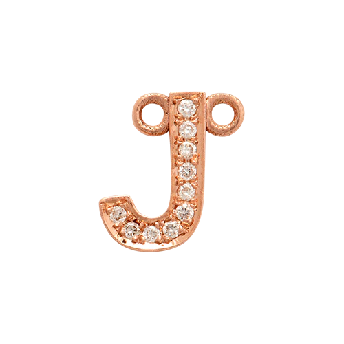 White Diamond + 14k Rose Gold Letter Charm - Image 11