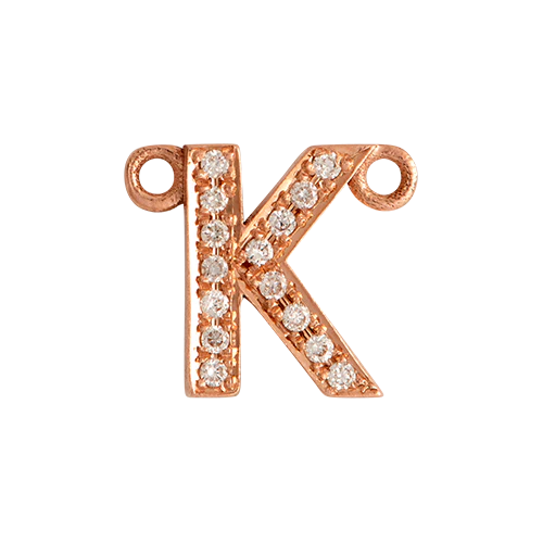 White Diamond + 14k Rose Gold Letter Charm - Image 12