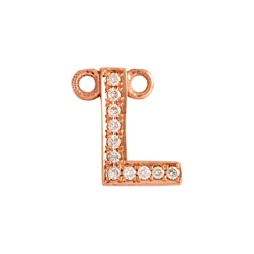 White Diamond + 14k Rose Gold Letter Charm - Image 13
