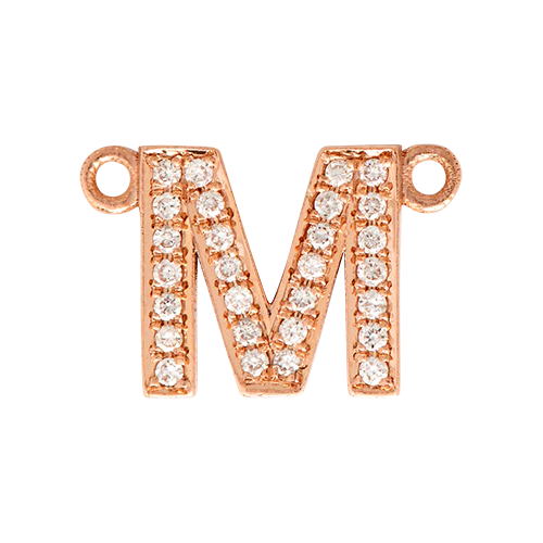 White Diamond + 14k Rose Gold Letter Charm - Image 14