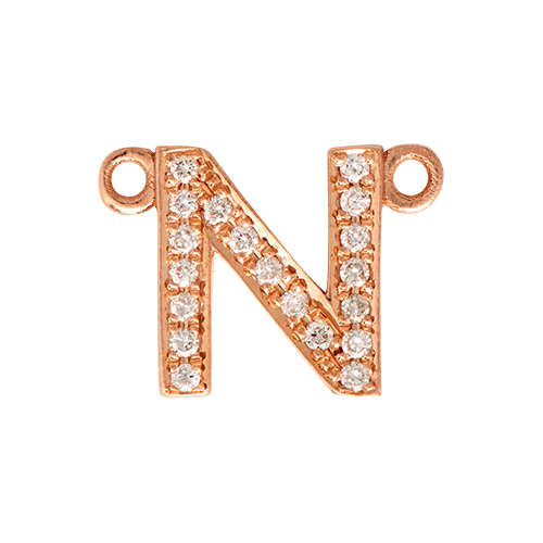 White Diamond + 14k Rose Gold Letter Charm - Image 15