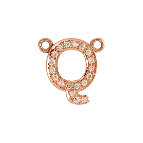 White Diamond + 14k Rose Gold Letter Charm - Image 18