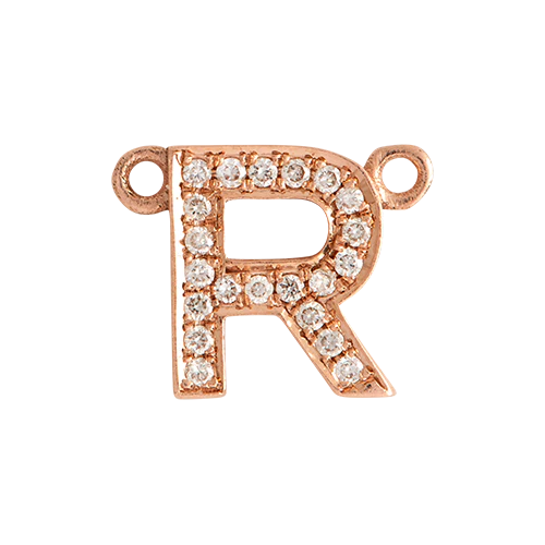 White Diamond + 14k Rose Gold Letter Charm - Image 19