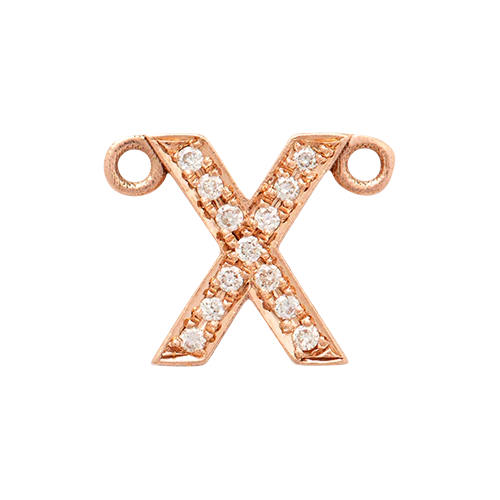 White Diamond + 14k Rose Gold Letter Charm - Image 25