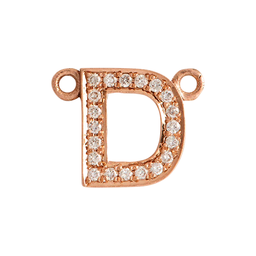 White Diamond + 14k Rose Gold Letter Charm - Image 5