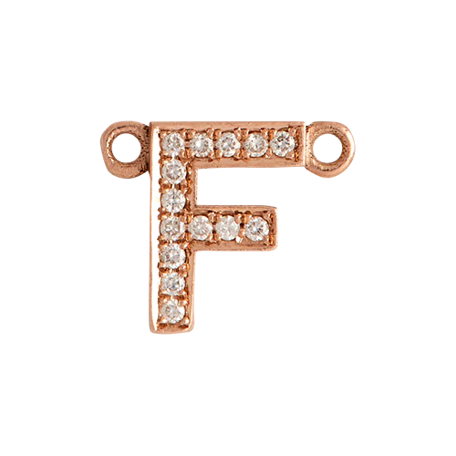 White Diamond + 14k Rose Gold Letter Charm - Image 7