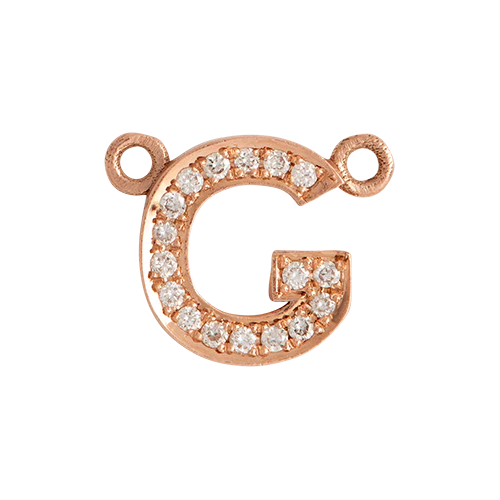 White Diamond + 14k Rose Gold Letter Charm - Image 8