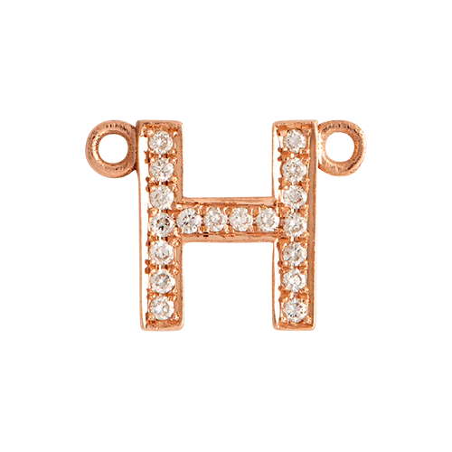 White Diamond + 14k Rose Gold Letter Charm - Image 9