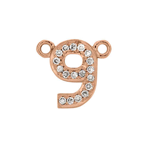 White Diamond + 14k Rose Gold Number Charm - Image 10