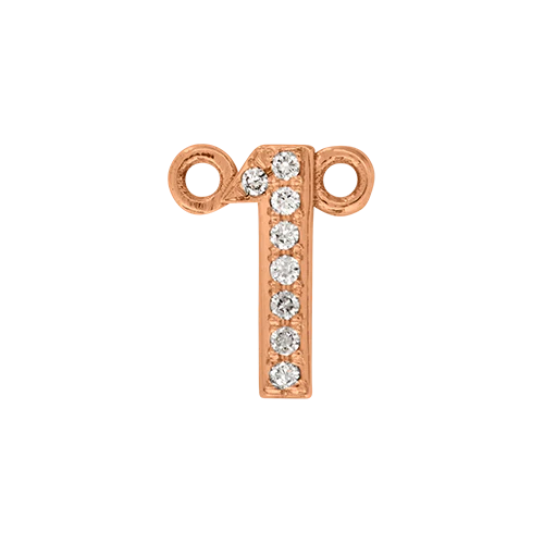 White Diamond + 14k Rose Gold Number Charm - Image 2