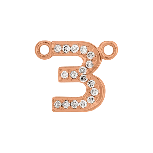 White Diamond + 14k Rose Gold Number Charm - Image 4