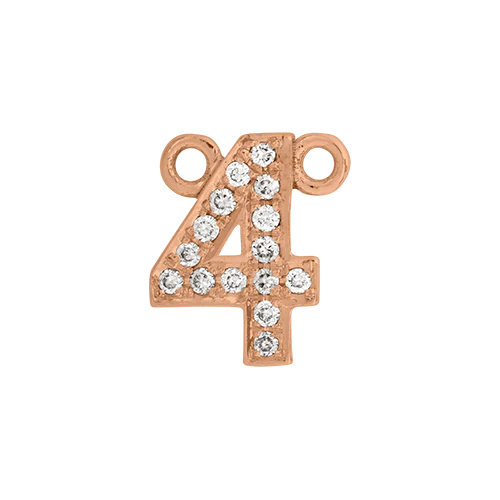 White Diamond + 14k Rose Gold Number Charm - Image 5