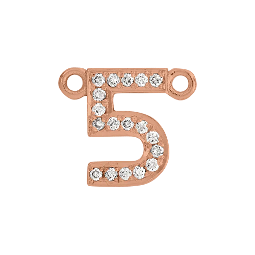 White Diamond + 14k Rose Gold Number Charm - Image 6