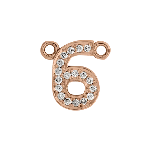 White Diamond + 14k Rose Gold Number Charm - Image 7