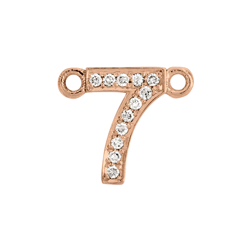 White Diamond + 14k Rose Gold Number Charm - Image 8