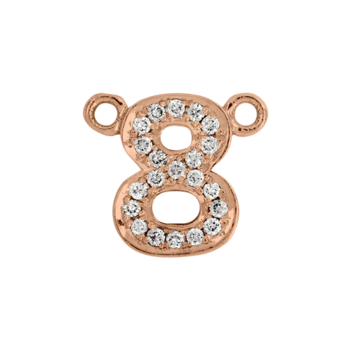 White Diamond + 14k Rose Gold Number Charm - Image 9