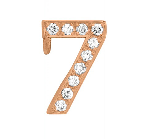 Rose Gold, White Diamond Number Bead - Image 10
