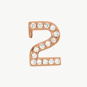 Rose Gold, White Diamond Number Bead - Image 15