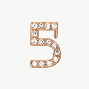 Rose Gold, White Diamond Number Bead - Image 18